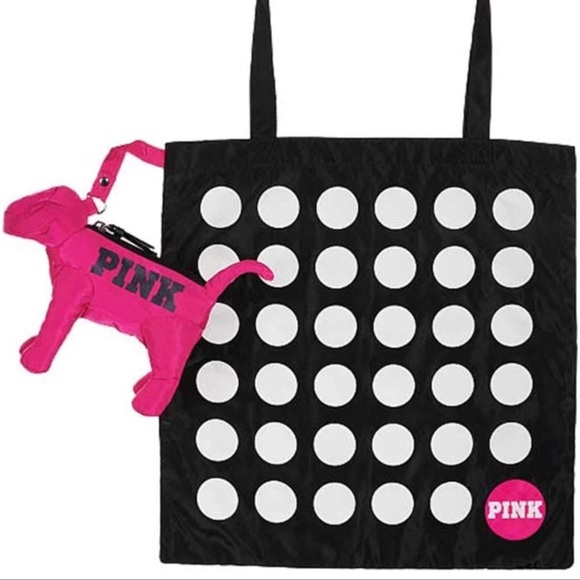 Victoria secret pink Mini Dog Packable Dot Convertible Tote Bag New - Picture 3 of 3